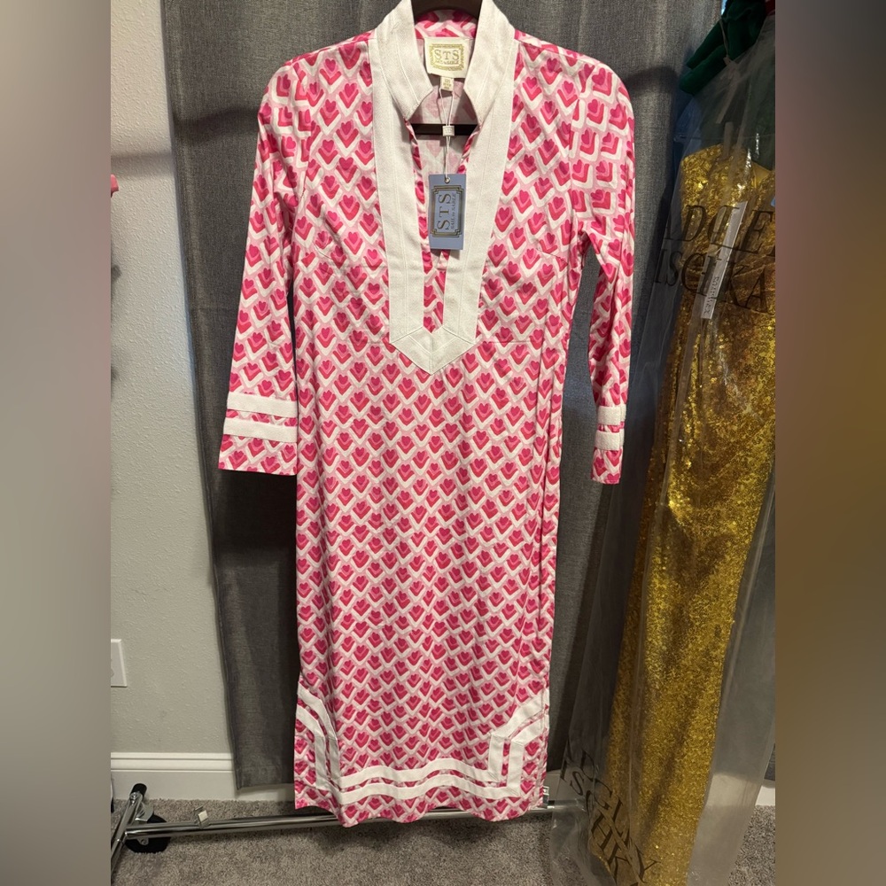 Sail to Sable Pink and White Dress